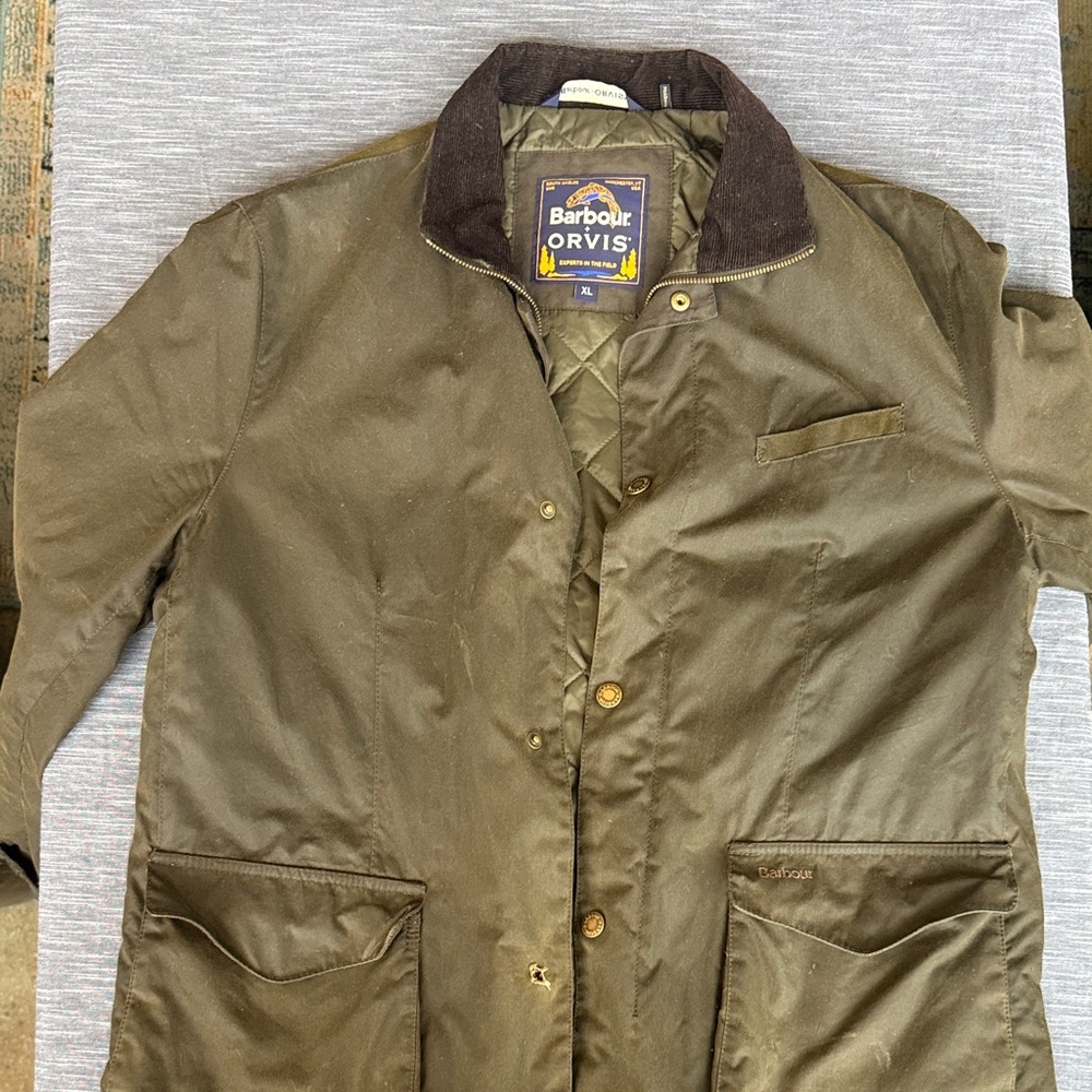 Barbour Orvis Observer Wax Jacket Men's Size XL Olive Green